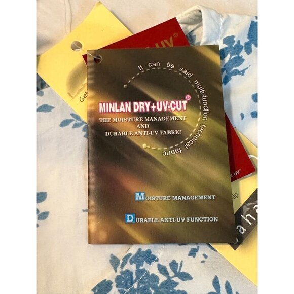 Women's Quick Dry Cover Up White Blue Floral Snap Medium Top Beach UV Fabric - Picture 15 of 16